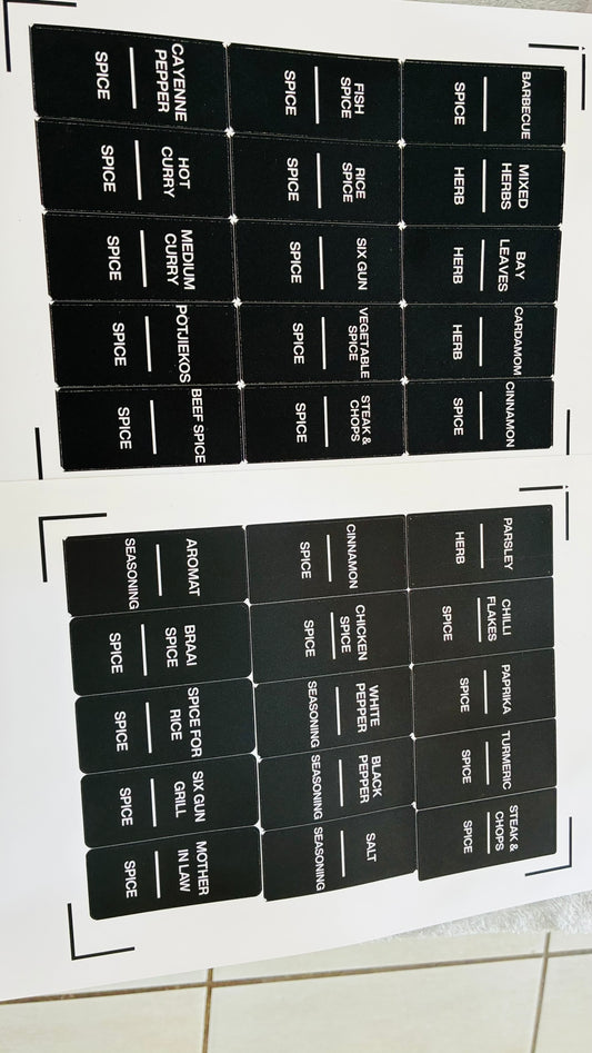 Spice Labels – Minimal Waterproof Vinyl (Custom Set)