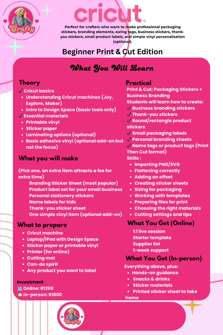 Cricut Beginner Class (Print then Cut Edition) – The Crafty Mommy