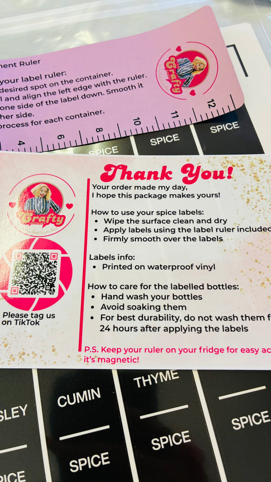 Spice Labels – Minimal Waterproof Vinyl (Custom Set)